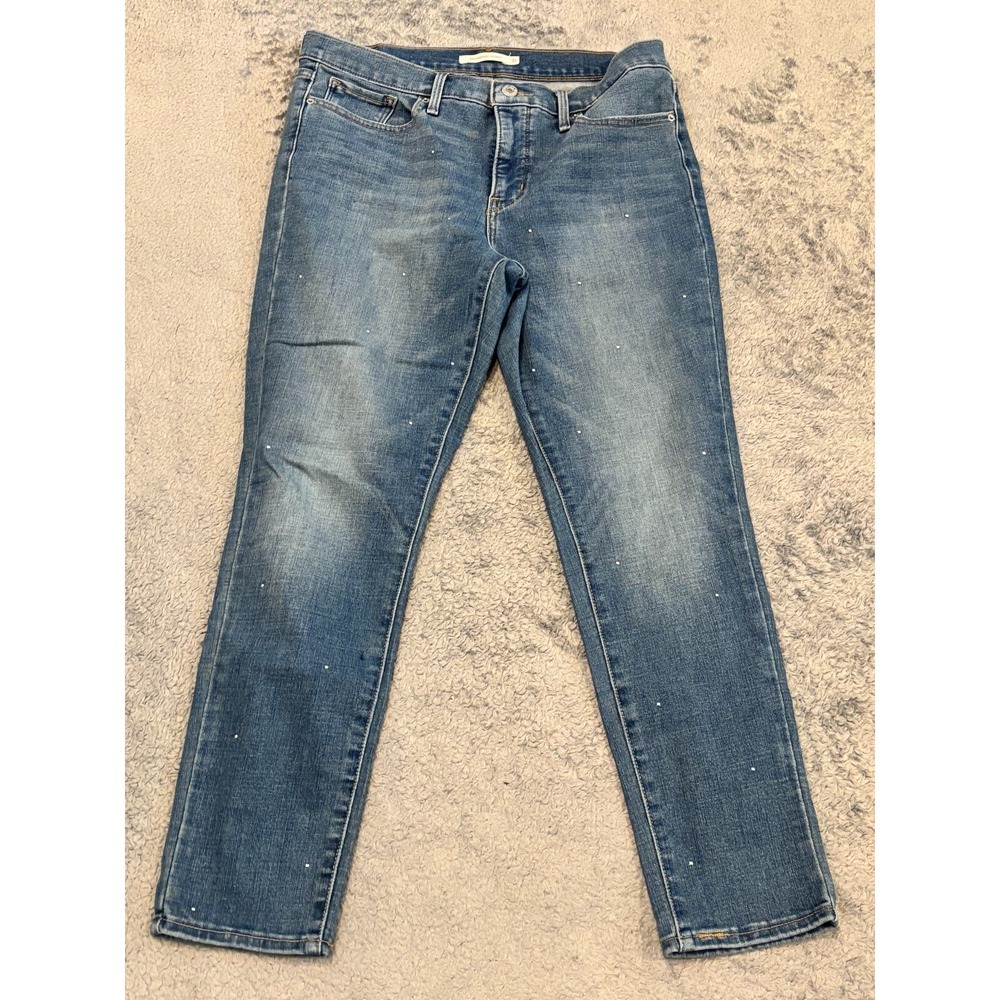 Levis 311 Jeans Womens 31 Shaping Studded Embellished Medium Wash Blue Denim